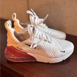 Nike Kids Air Max 270 White and Red Sneakers